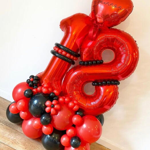 Bouquet de Globos numeros rojos