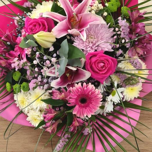 Bouquet varié fuchsia