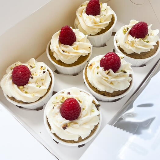 Cupcakes de pistacho y frambuesa