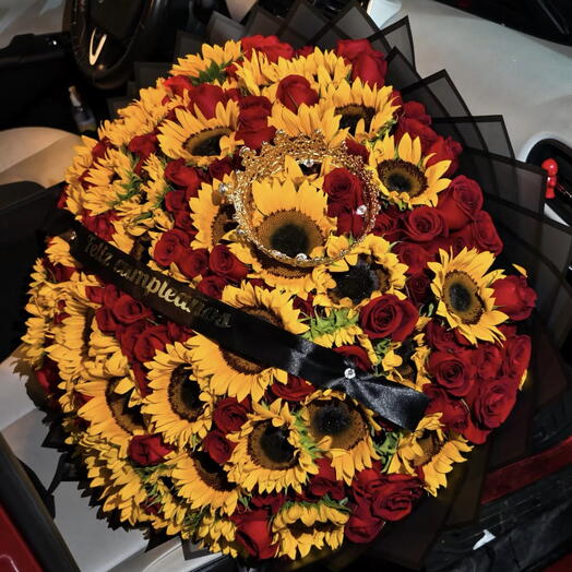 Ramo girasoles y rosas