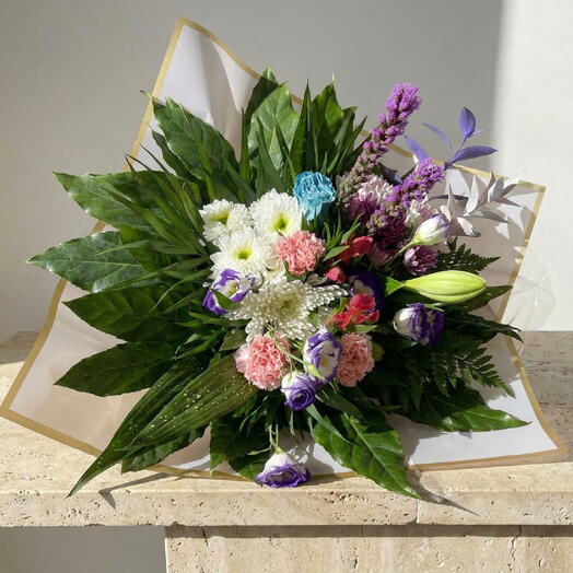 Bouquet Adds Color to Life – Multicolor Floral Bouquet with Natural Seasonal Flowers