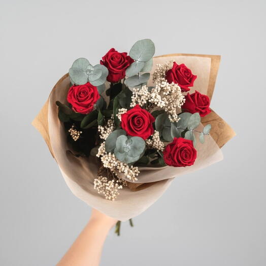 Bouquet of 6 Preserved Roses
