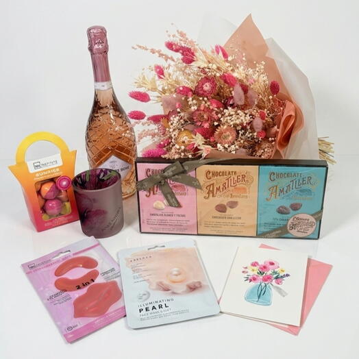Autocuidado definitivo para mujeres - Paquete de regalo de celebración - cumpleaños, divorcio, solo porque sí, energía femenina - flores secas