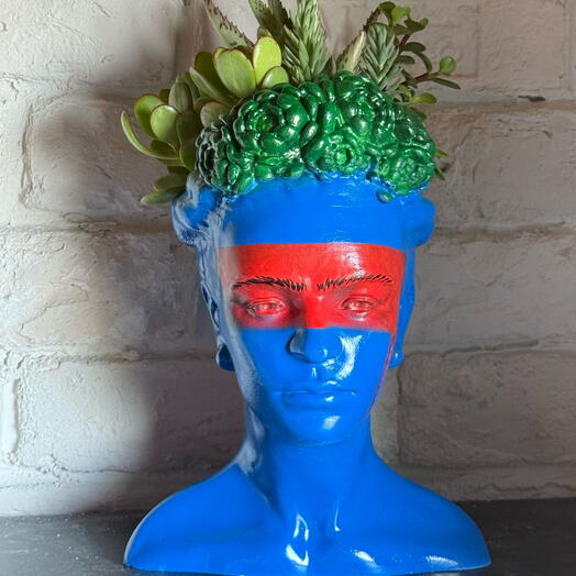 Busto Frida con suculentas