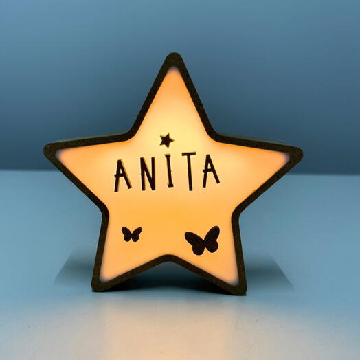 Mini lampara de estrella personalizable