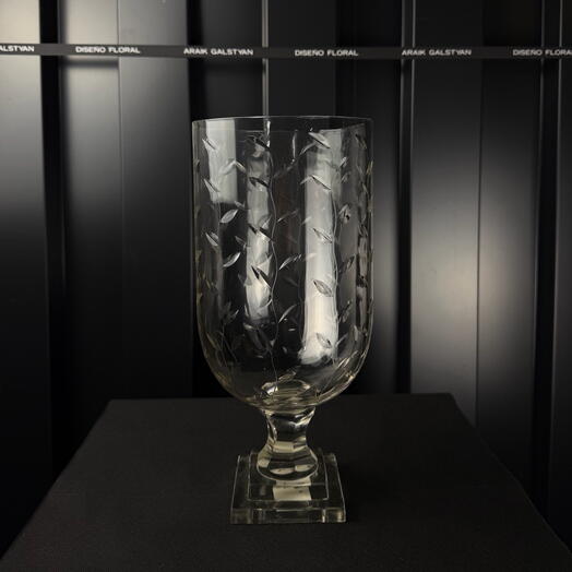 Farol cilindro h32 vidrio corte hoja transparente de ARAIK GALSTYAN