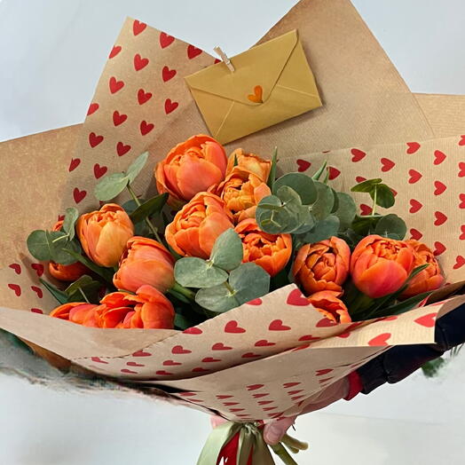 15 tulipanes naranjas