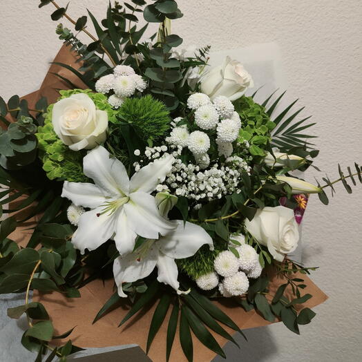 Bouquet blanco y verde