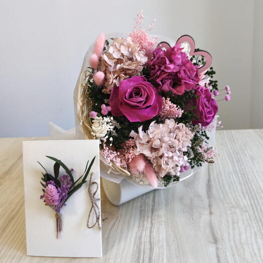 Ramo elegante de flores preservadas