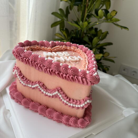 Tarta de corazon rosa
