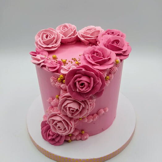 Tarta Floral color rosa 10 raciones