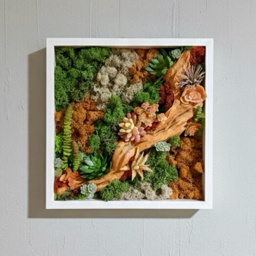 Cañón del Desierto-3D caja de sombras, marco de arte biofílico contemporáneo, hecho a mano