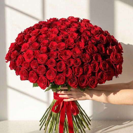 Ramo glamour de 175 rosas rojas premium 60 cm – bouquet de lujo XXL para San Valentin, aniversario y regalo romantico