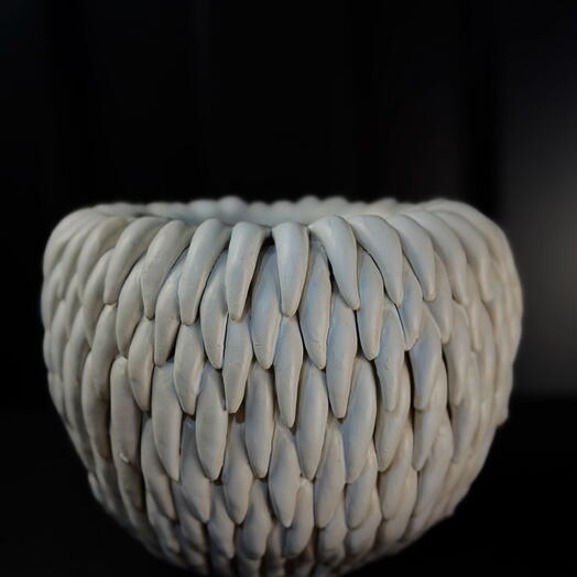 Matte white ceramic claw planter