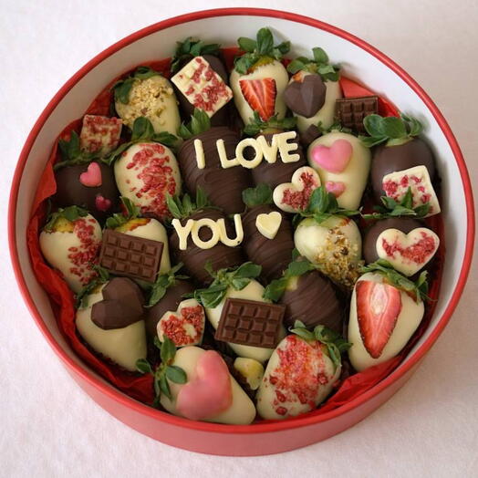 Berry I Love You Box – Caja Circular Mediana