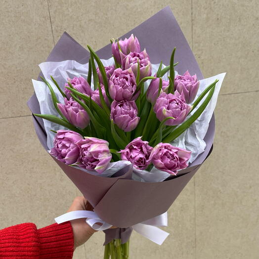 15 tulipanes de color lavanda