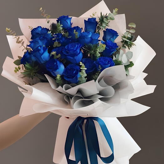 Ramo 12 rosas azules