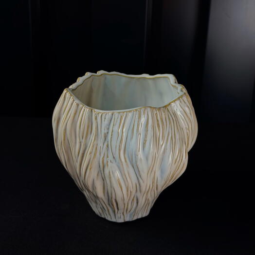 Jarron ceramica Dune crema