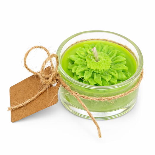 Recordatorio Funeral Vela Floral en Cristal – Recuerdo Elegante de Despedida