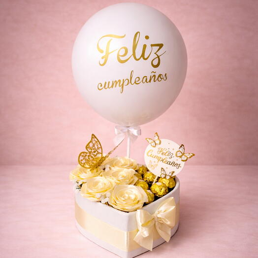 Regalo de cumpleanos para mujer en caja corazon