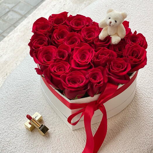 Flowers in a heart box