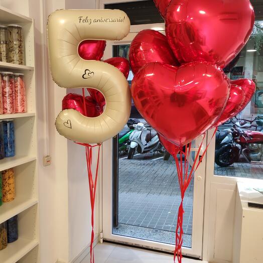 Ramos de globos para aniversario