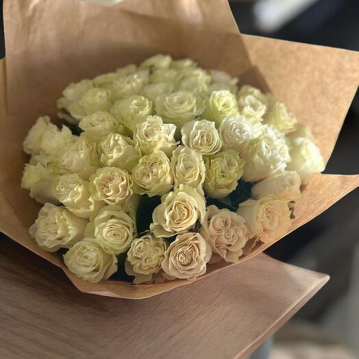 Bouquet of 51 white roses