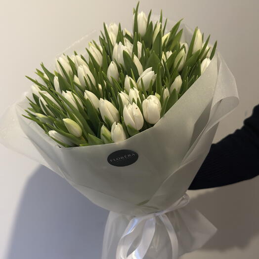 51 white tulips