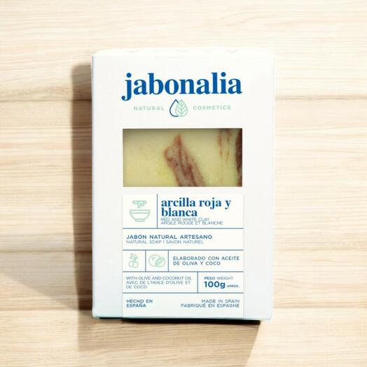Jabon de Arcilla Roja y Blanca Natural Artesano