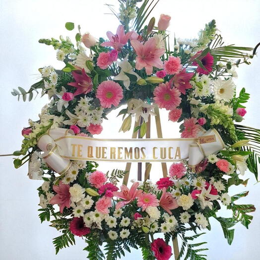 Похоронный венок Воспоминание розовый