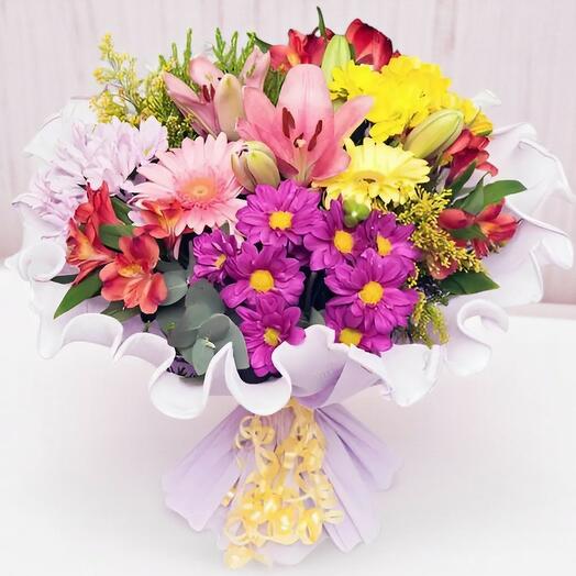 Ramo de Flores Primaveral – Explosion de Color y Alegria Floral
