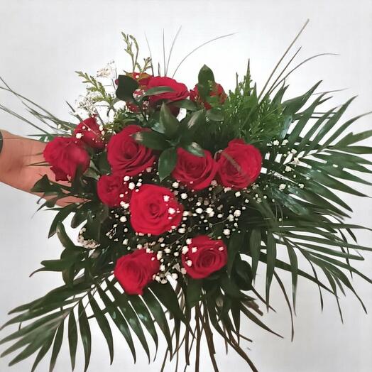 Bouquet de 12 roses rouges