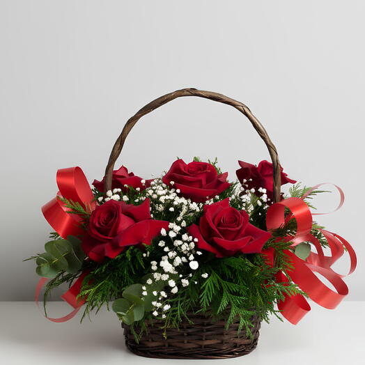 Cesta de Rosas Rojas