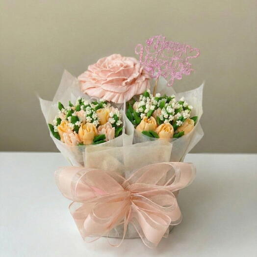 BouqCake Sweet Love Valentines - 3 cupcakes