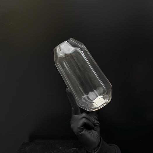 Jarron transparente de cristal pequeno