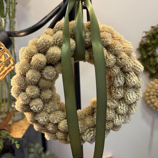 Corona de trigo flores secas