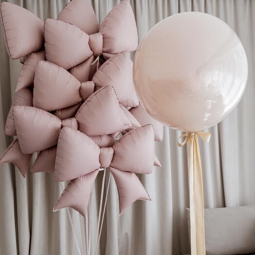 Ramo de lazos con globo cristal