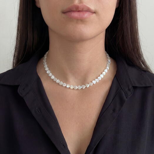 Collar "Corazón del mar" pequeño / plateado