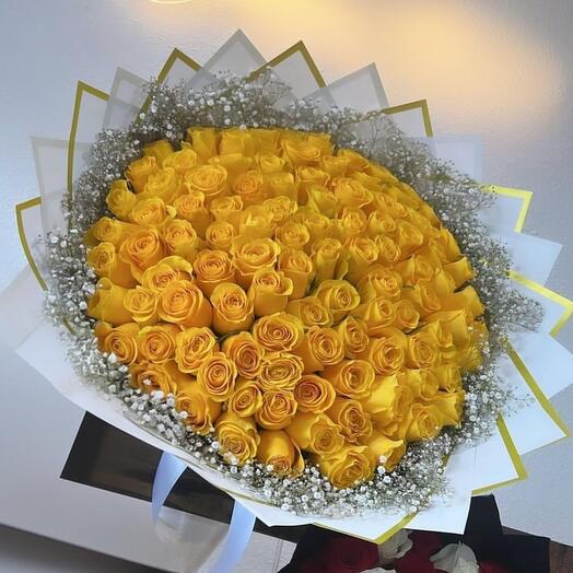 60 rosas amarillas-yellow