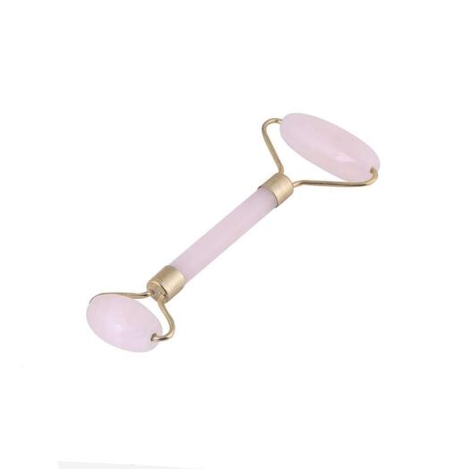 Rodillo facial de cuarzo rosa