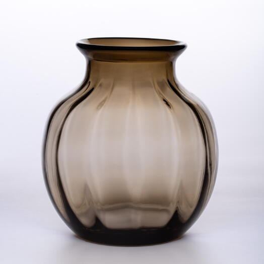 brown crystal vase