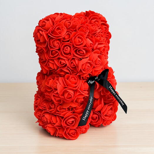 Flower teddy rojo