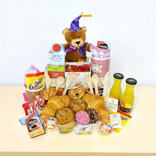 Desayuno Feliz Cumple – Desayuno a Domicilio con Peluche, Dulces y Detalles Originales